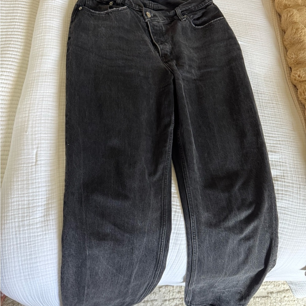 Abercrombie The Dad High Rise Women's Black Straight Leg Jeans